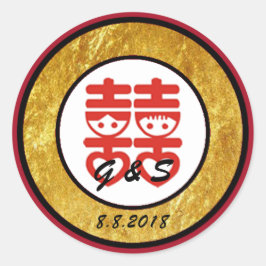 Chinesische Design-Hochzeitsticker Runder Aufkleber