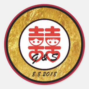 Chinesische Design-Hochzeitsticker Runder Aufkleber
