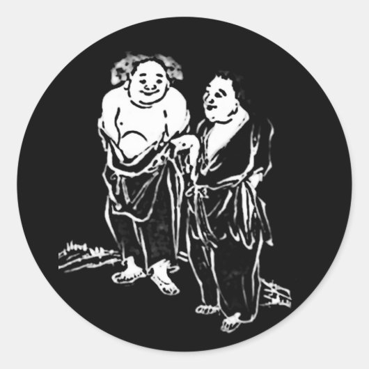 Chinesische Dichter Runder Aufkleber (Vorderseite)
