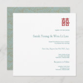 Chinesische doppelte Glück-Hochzeits-Einladung Einladung (Vorne/Hinten)