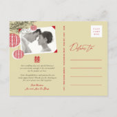 Chinesische doppelte Xi-Lanterns an Zweigen Ankündigungspostkarte (Rückseite)