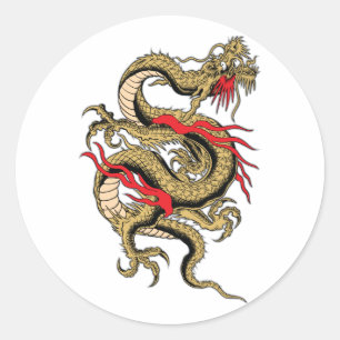 Chinesische Drache anpassbare Designs Runder Aufkleber