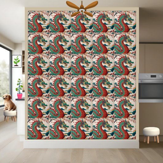 Chinesische Drache Chinoiserie Tile Fliese