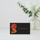 Chinesische Drache-Feuer-Visitenkarte Visitenkarte (Stehend Vorderseite)