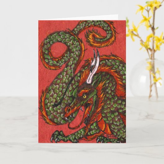 Chinesische Drache-Gruß-Karte Karte (Gelbe Blume)