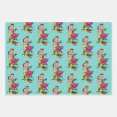 Chinesische Drache Lotus Blume Kirschblüten Geschenkpapier Set (Vorderseite 3)