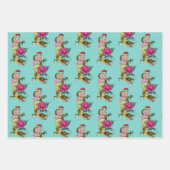 Chinesische Drache Lotus Blume Kirschblüten Geschenkpapier Set (Vorderseite)