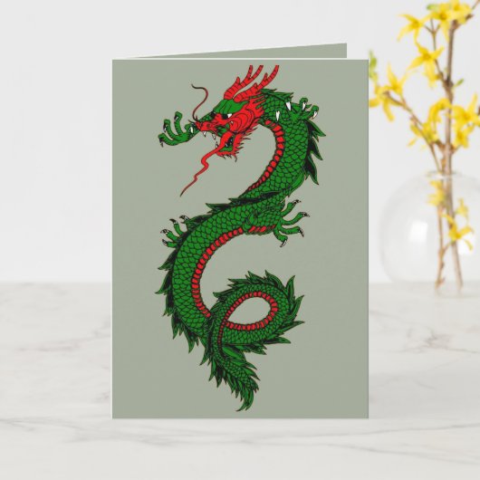 Chinesische Drachegrußkarte Karte (Gelbe Blume)