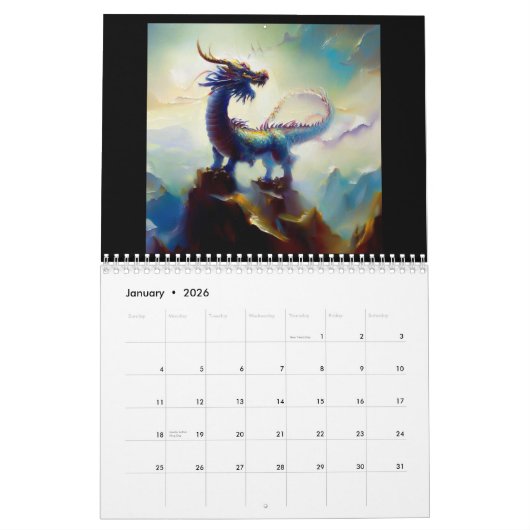 chinesische Drachen #1 Kalender (Jan 2026)