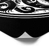 Chinesische Drachen aus Weiß und Schwarz Yin Yang Poster (Ecke)