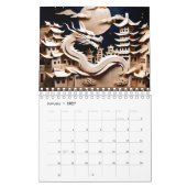 Chinesische Drachen Jahr 2024 C Kalender (Jan 2027)