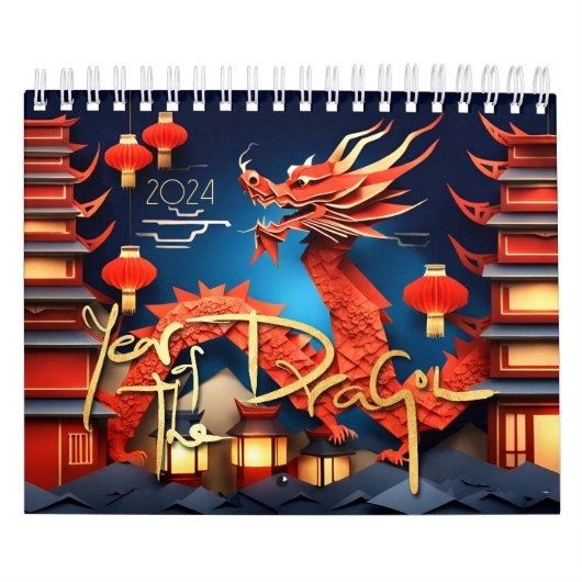 Chinesische Drachen Jahr 2024 C Kalender (Titelbild)