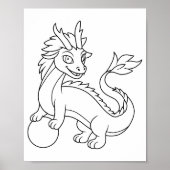 Chinesische Drachen-Malvorlage Poster (Vorne)