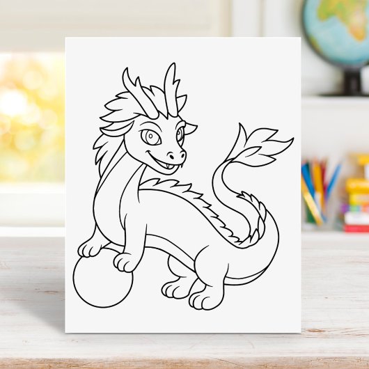Chinesische Drachen-Malvorlage Poster