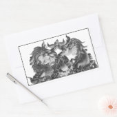 chinesische Drachen Rechteckiger Aufkleber (Umschlag)