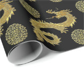 Chinesische Drachen sind Zeichen des Wohlstands fü Geschenkpapier (Rolleneckpunkt)