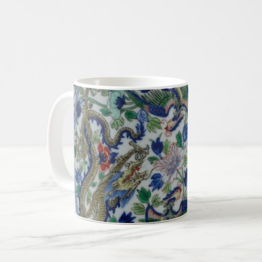 Chinesische Drachen und Phönixe - Design des 18. J Kaffeetasse (Vorderseite Links)