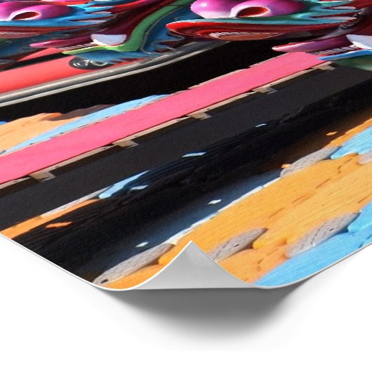 Chinesische Drachenboote in Taiwan Poster (Ecke)