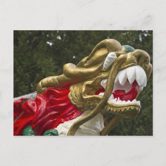 Chinesische Drachenbootfigur, Stanley Park Postkarte (Vorderseite)