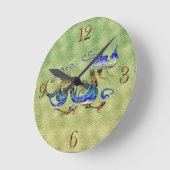 Chinesische Drachenfantasy Art Designer Geschenkuh Runde Wanduhr (Winkel)