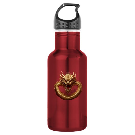 Chinesische Drachenkraft Edelstahlflasche (Vorderseite)