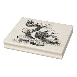 Chinesische Drachenkunst Briefmarke Gummistempel