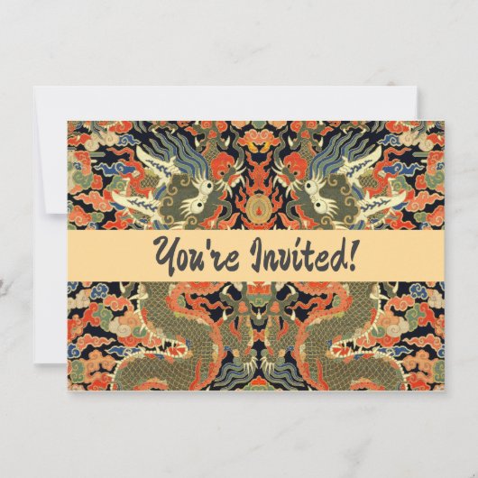 Chinesische Drachenkunst Einladung (Vorderseite)