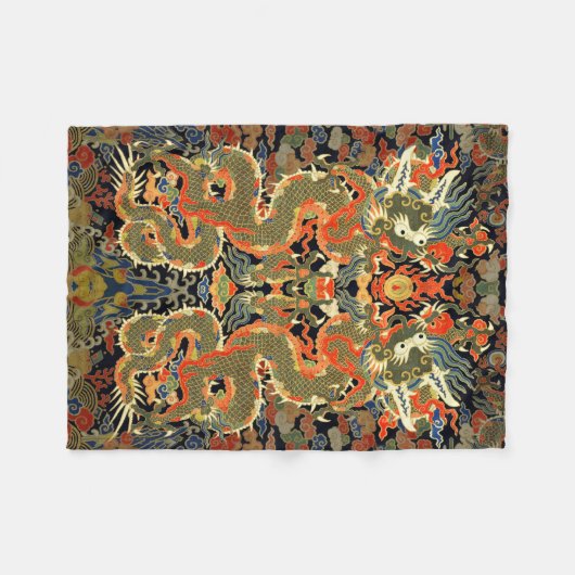 Chinesische Drachenkunst Fleecedecke (Vorderseite (Horizontal))