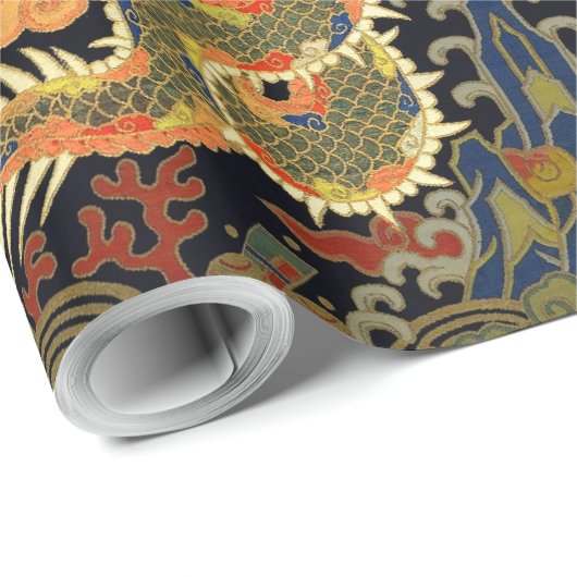 Chinesische Drachenkunst Geschenkpapier (Rolleneckpunkt)