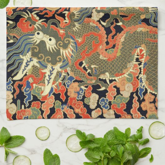 Chinesische Drachenkunst Geschirrtuch (Gefaltet)