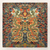 Chinesische Drachenkunst Glasuntersetzer (Vorderseite)
