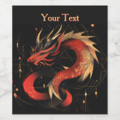 Chinesische Drachenkunst mit majestätischer Rot- u Weinetikett (Einzelnes Label)