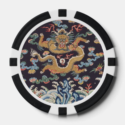 Chinesische Drachenkunst Pokerchips (Vorderseite)