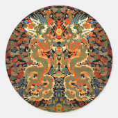 Chinesische Drachenkunst Runder Aufkleber (Vorderseite)