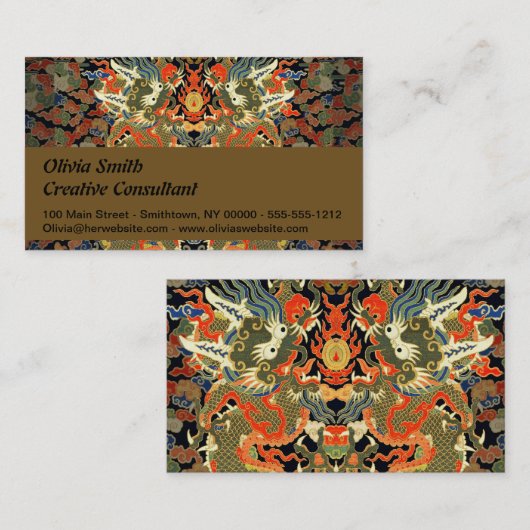 Chinesische Drachenkunst Visitenkarte (Vorne/Hinten)