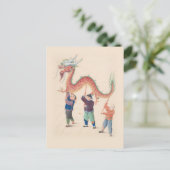 Chinesische Drachentanz-Postkarte Postkarte (Stehend Vorderseite)