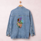 Chinesische Dragon Navy Blue Blumen Jeansjacke (Hangar)