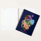 Chinesische Dragon Navy Blue Blumen Planer (Anzeige)