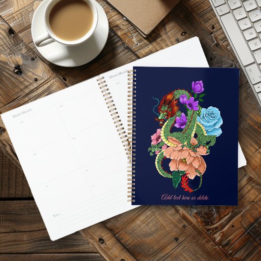 Chinesische Dragon Navy Blue Blumen Planer