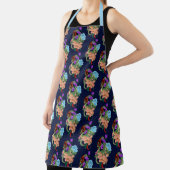 Chinesische Dragon Navy Blue Blumen Schürze (InSitu)