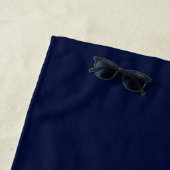 Chinesische Dragon Navy Blue Blumen Strandtuch (Beispiel)