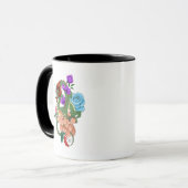 Chinesische Dragon Navy Blue Blumen Tasse (Vorderseite Links)