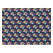 Chinesische Dragon Navy Blue Blumen Tischdecke (Vorderseite (Horizontal))