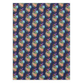 Chinesische Dragon Navy Blue Blumen Tischdecke (Vorderseite)