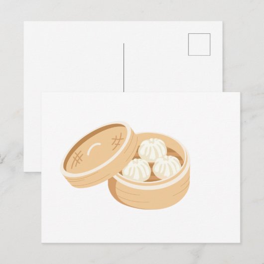 Chinesische Dumplings Postkarte (Vorne/Hinten)