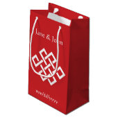 Chinesische Elegance in Cherry-Geschenktasche Kleine Geschenktüte (Rückseite Schrägansicht)