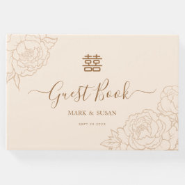 Chinesische Elegante Double Happiness Hochzeit Gästebuch