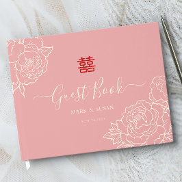 Chinesische Elegante Double Happiness Hochzeit Gästebuch