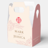 Chinesische Elegante Double Happiness Peonies Wedd Geschenkschachtel (Geöffnet)