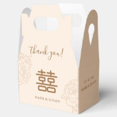 Chinesische Elegante Double Happiness Peonies Wedd Geschenkschachtel (Geöffnet)